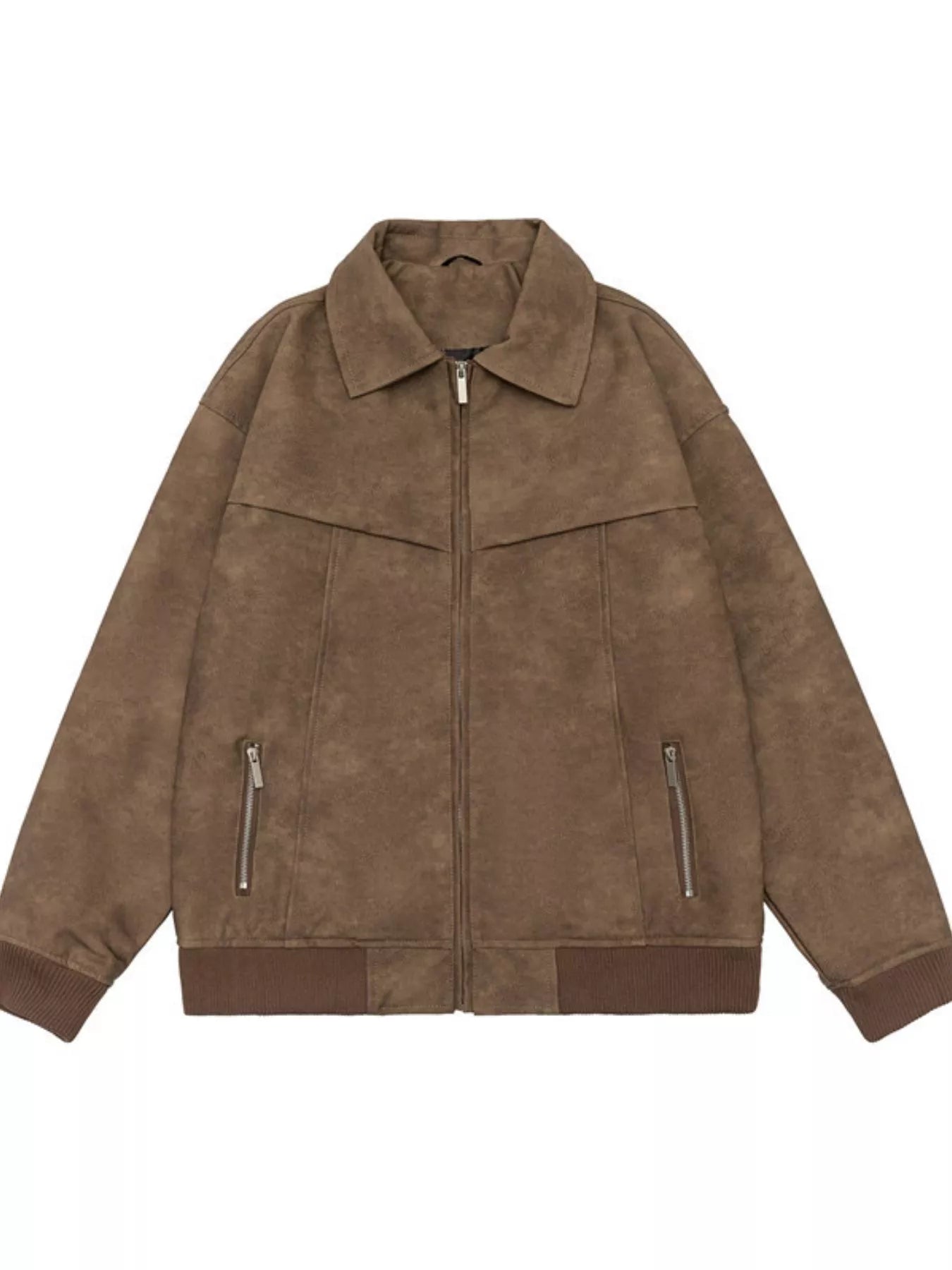 Men's Plus Size Zip Up Drop Shoulder Jacket