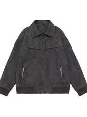 Men's Plus Size Zip Up Drop Shoulder Jacket