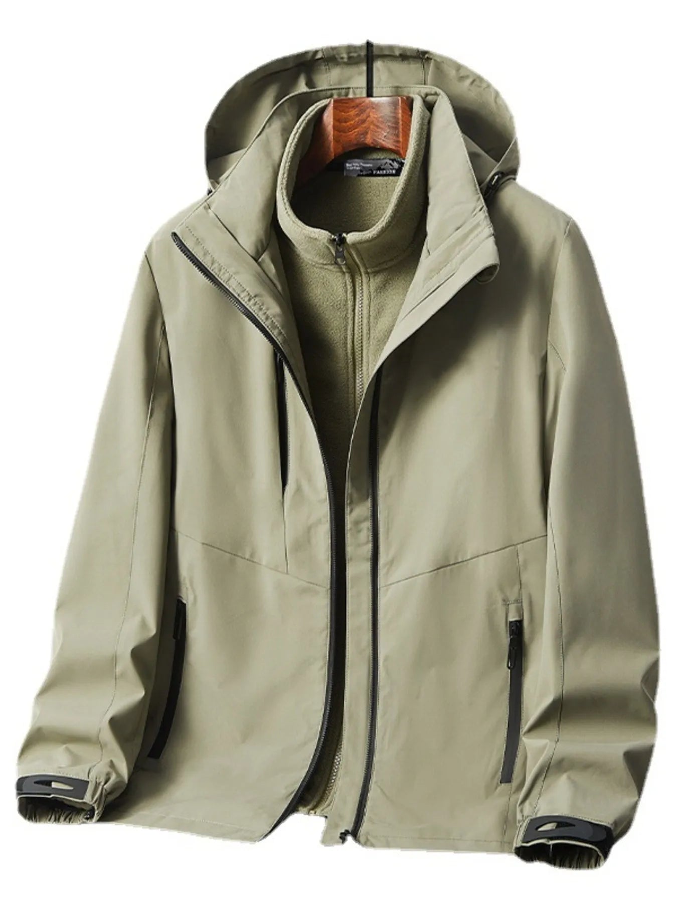 Men's Plus Size Zip Up Hooded Jacket
