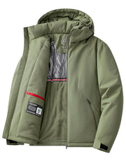 Men's Plus Size Zip Up Hooded Windproof Jacket