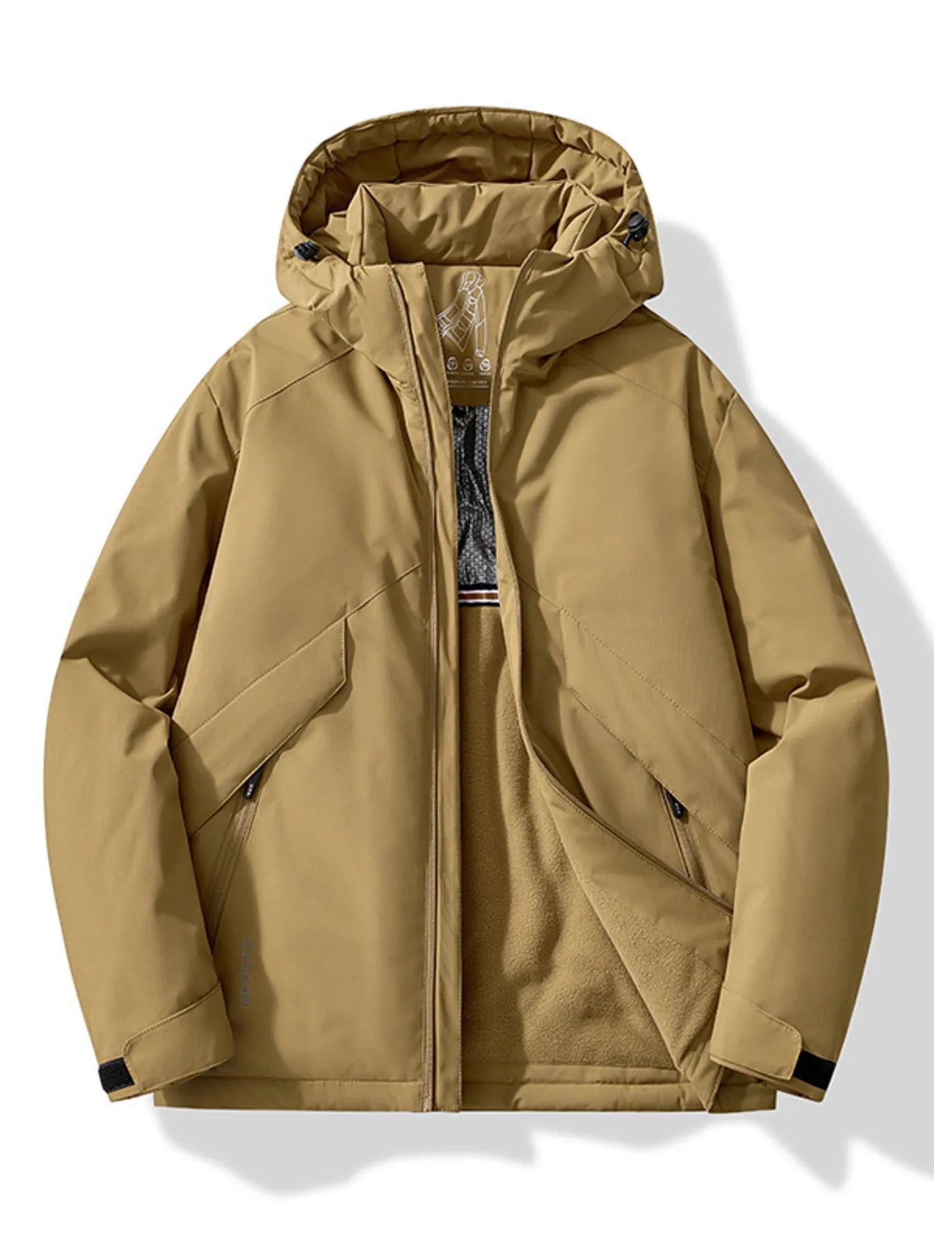 Men's Plus Size Zip Up Hooded Windproof Jacket