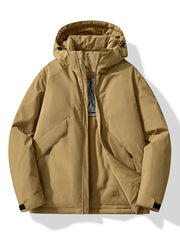 Men's Plus Size Zip Up Hooded Windproof Jacket