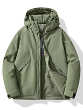 Men's Plus Size Zip Up Hooded Windproof Jacket Army Green / M