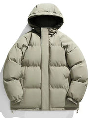 Men's Plus Size Zip Up Hooded Winter Coat Grass Green / M