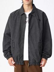 Men's Plus Size Zip Up Long Sleeve Jacket