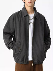 Men's Plus Size Zip Up Long Sleeve Jacket