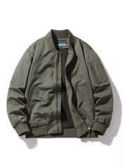 Men's Plus Size Zip Up Long Sleeve Jacket Army Green / M