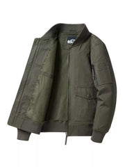 Men's Plus Size Zip Up Long Sleeve Jacket Army Green / M
