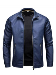 Men's Plus Size Zip Up Long Sleeve Jacket Blue / M