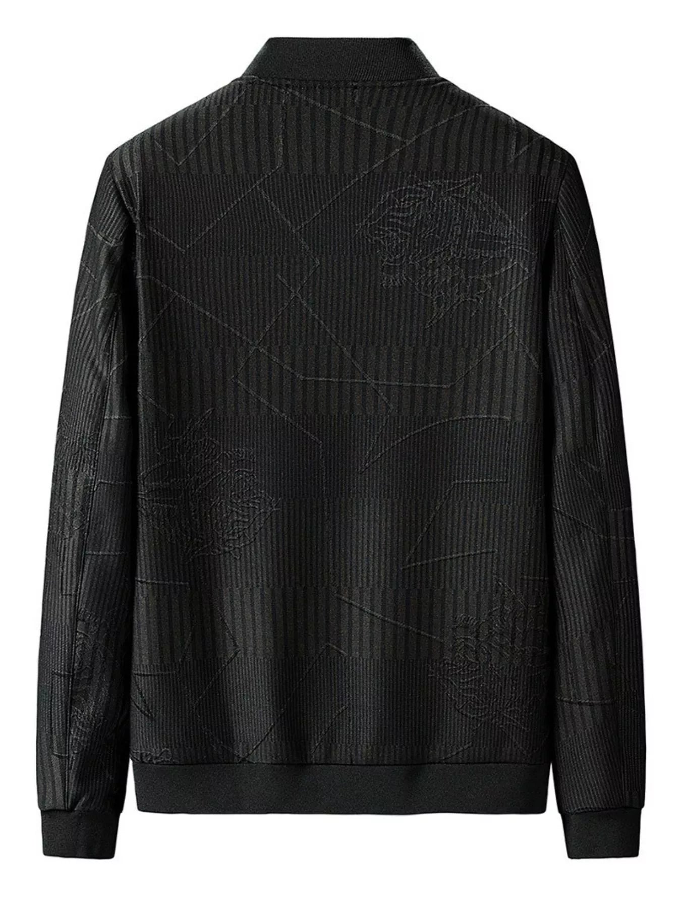 Men's Plus Size Zip Up Textured Jacket