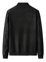 Men's Plus Size Zip Up Textured Jacket