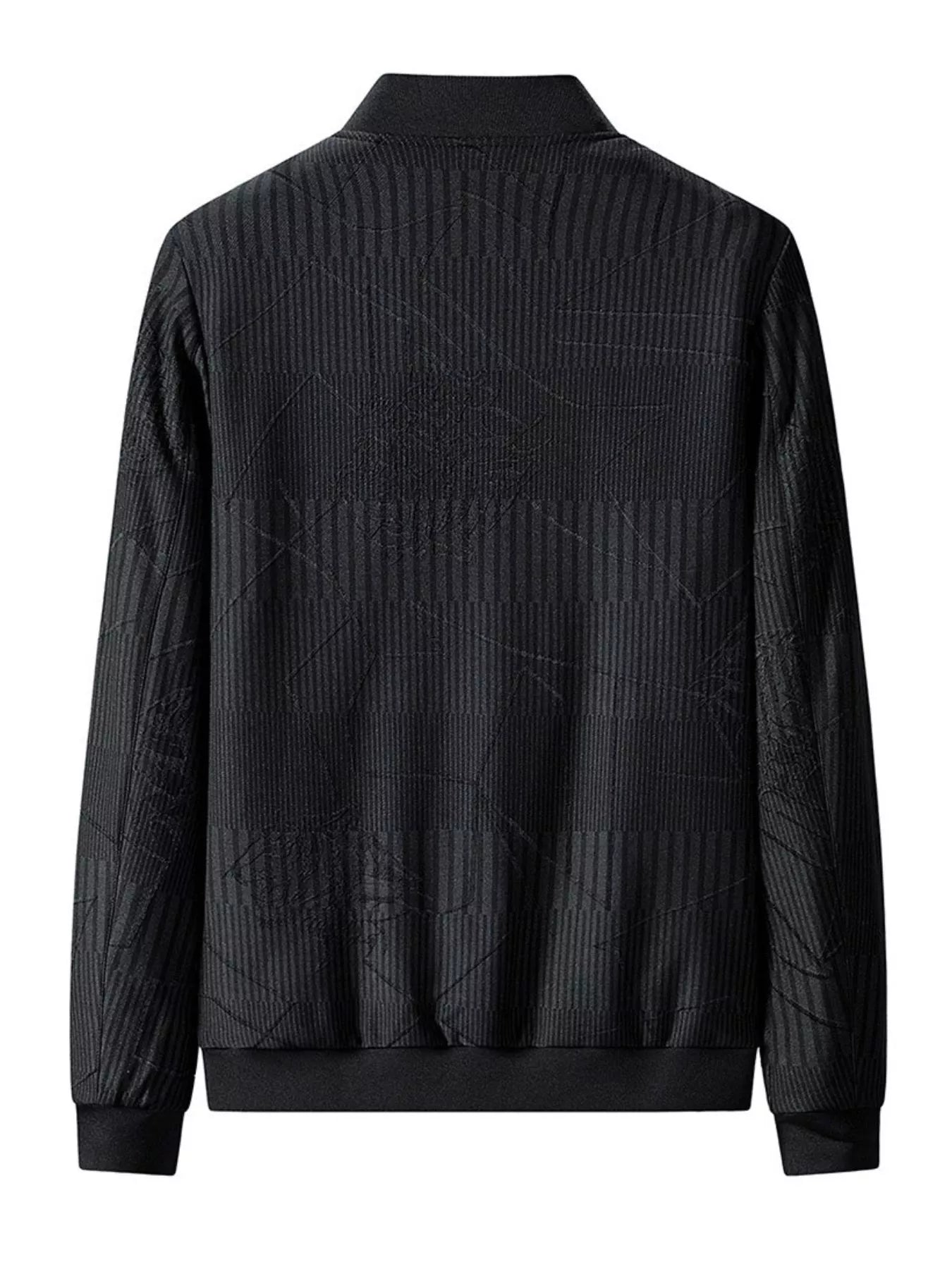 Men's Plus Size Zip Up Textured Jacket