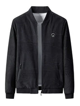 Men's Plus Size Zip Up Textured Jacket Black / M