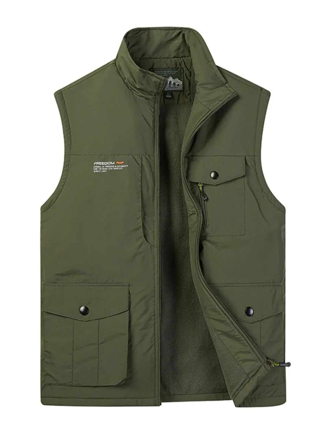 Men's Plus Size Zip Up Vest Army Green / M