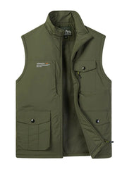 Men's Plus Size Zip Up Vest Army Green / M