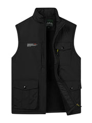 Men's Plus Size Zip Up Vest Black / M