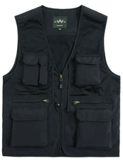 Men's Plus Size Zip Up Vest Black / M
