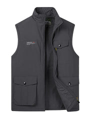 Men's Plus Size Zip Up Vest Dark Gray / M