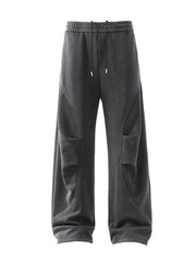 Men's Pocket Drawstring Sweatpants Washed Gray / S