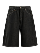 Men's Pocketed Loose Fit Denim Shorts Black / S