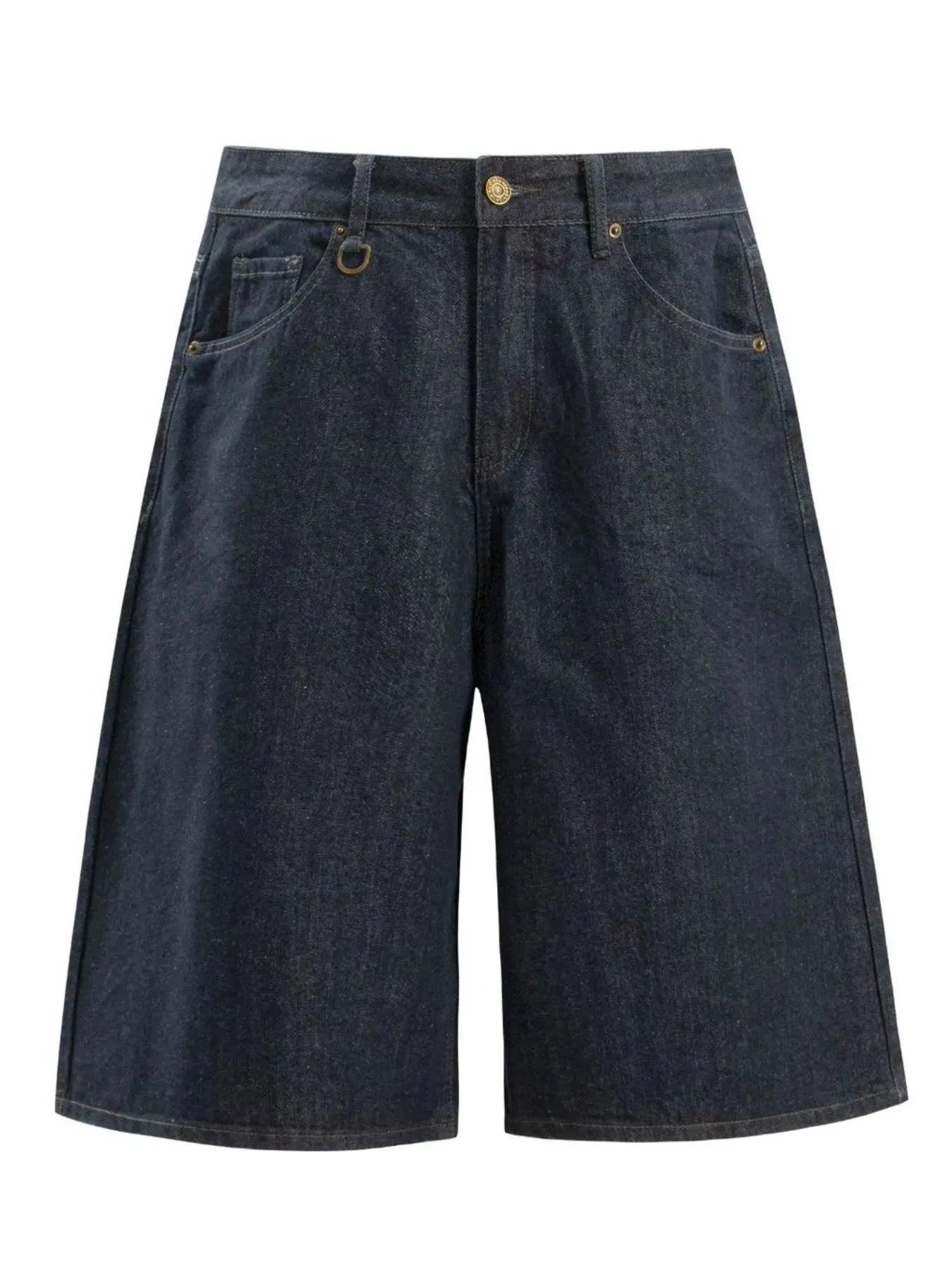 Men's Pocketed Loose Fit Denim Shorts Blue / S