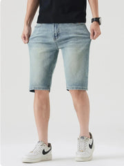 Men's Pocketed Wash Casual Denim Shorts