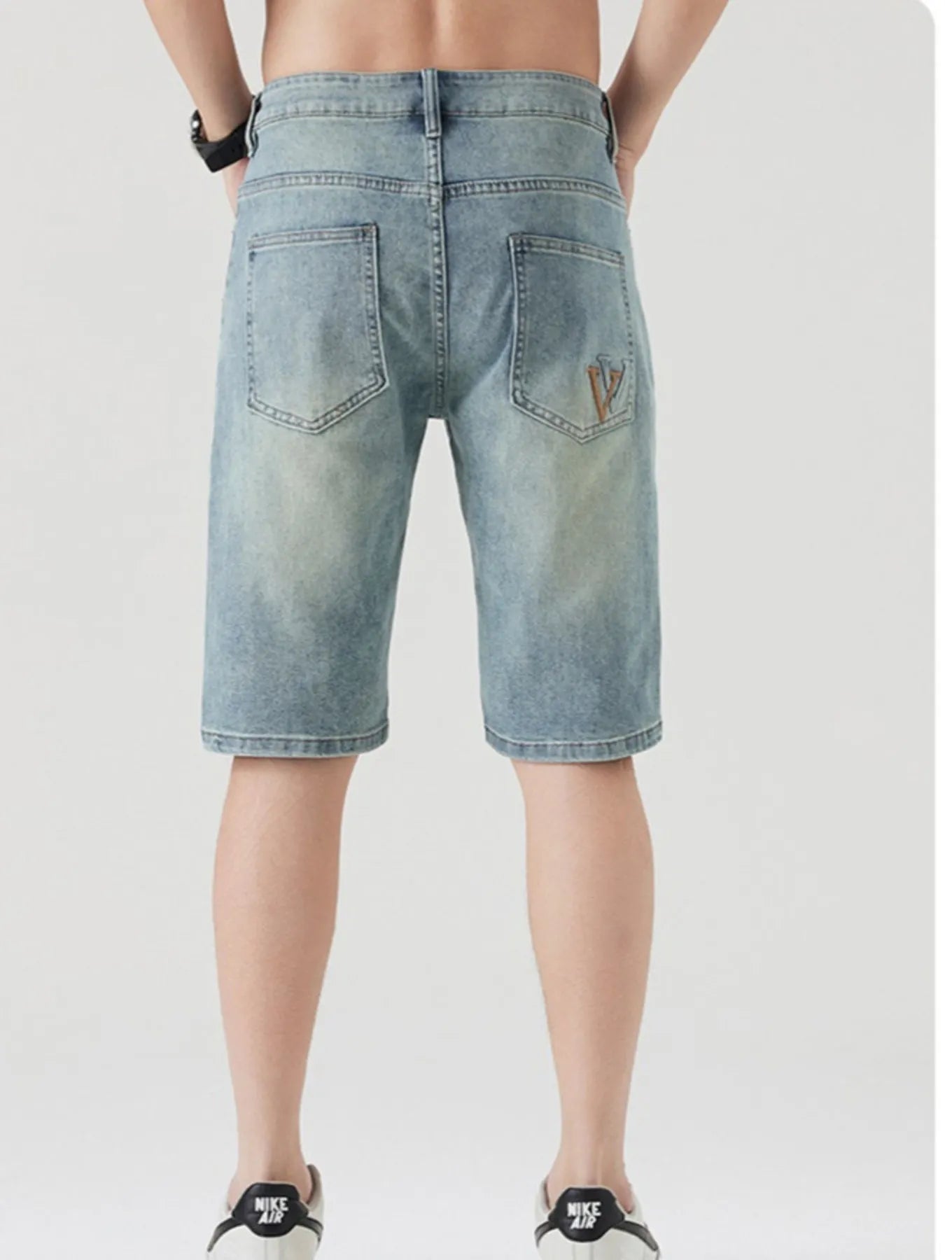 Men's Pocketed Wash Casual Denim Shorts