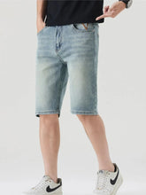 Men's Pocketed Wash Casual Denim Shorts