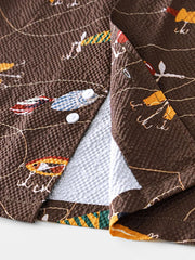 Men's Printed Button Up Short Sleeve Shirt