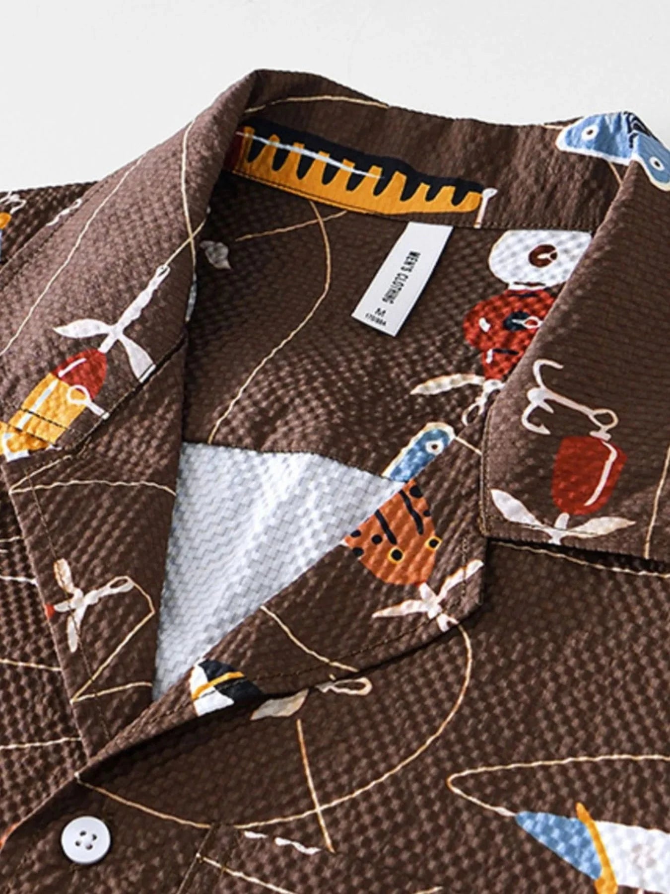 Men's Printed Button Up Short Sleeve Shirt