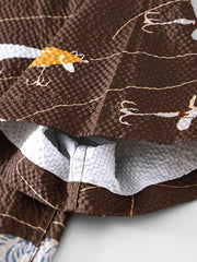 Men's Printed Button Up Short Sleeve Shirt