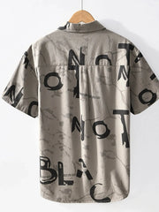 Men's Printed Button Up Short Sleeve Shirt