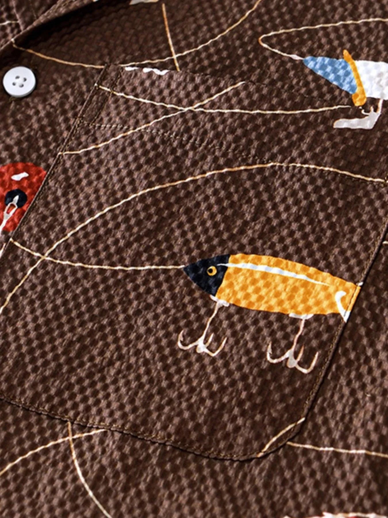 Men's Printed Button Up Short Sleeve Shirt