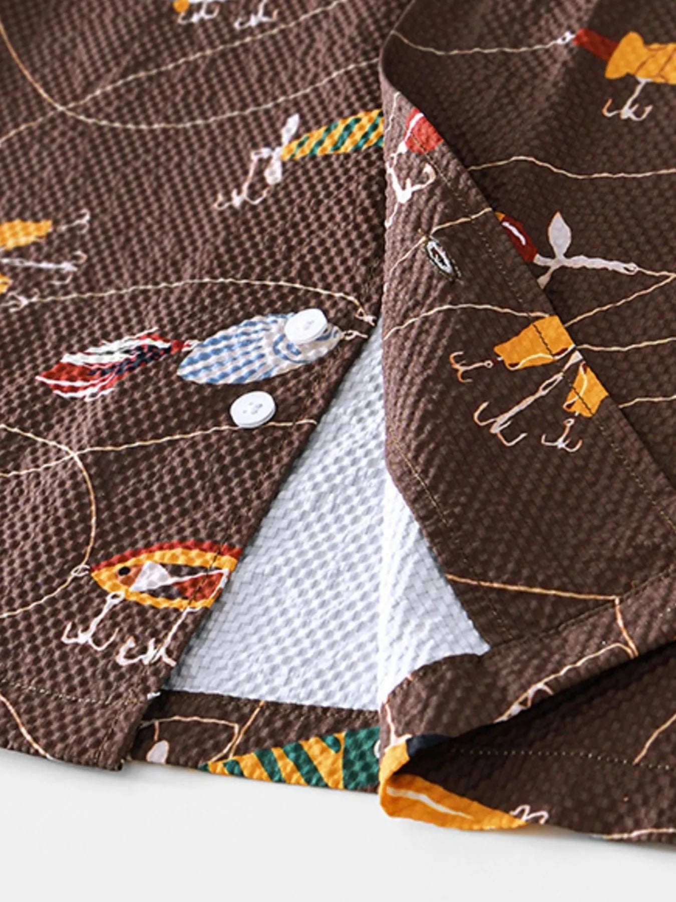 Men's Printed Button Up Short Sleeve Shirt