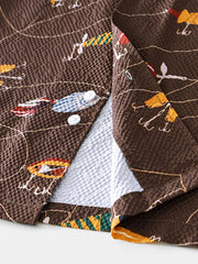 Men's Printed Button Up Short Sleeve Shirt