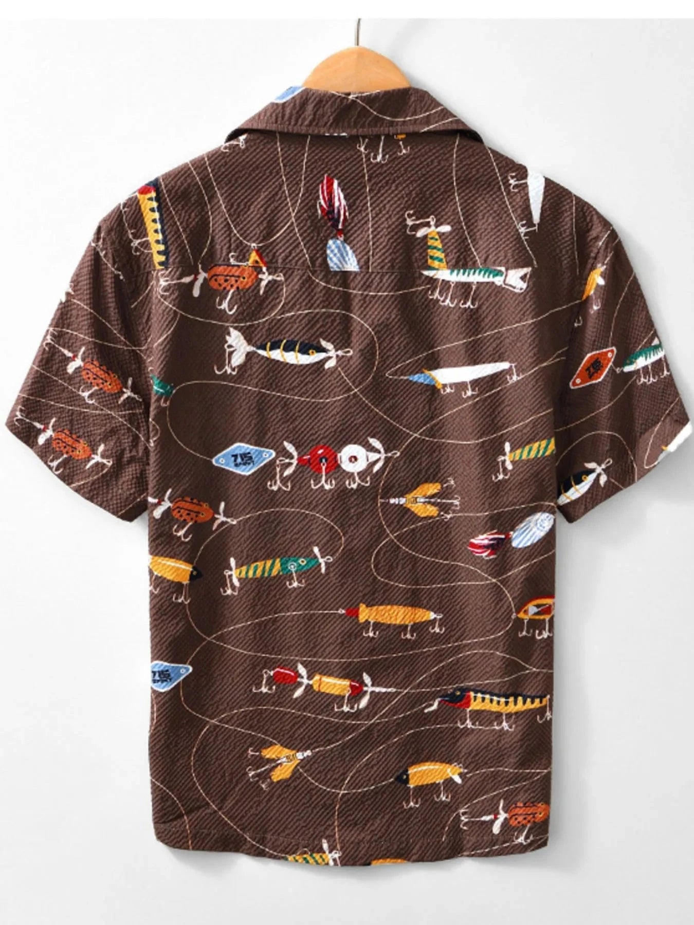Men's Printed Button Up Short Sleeve Shirt