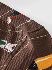 Men's Printed Button Up Short Sleeve Shirt