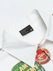 Men's Printed Button Up Short Sleeve Shirt