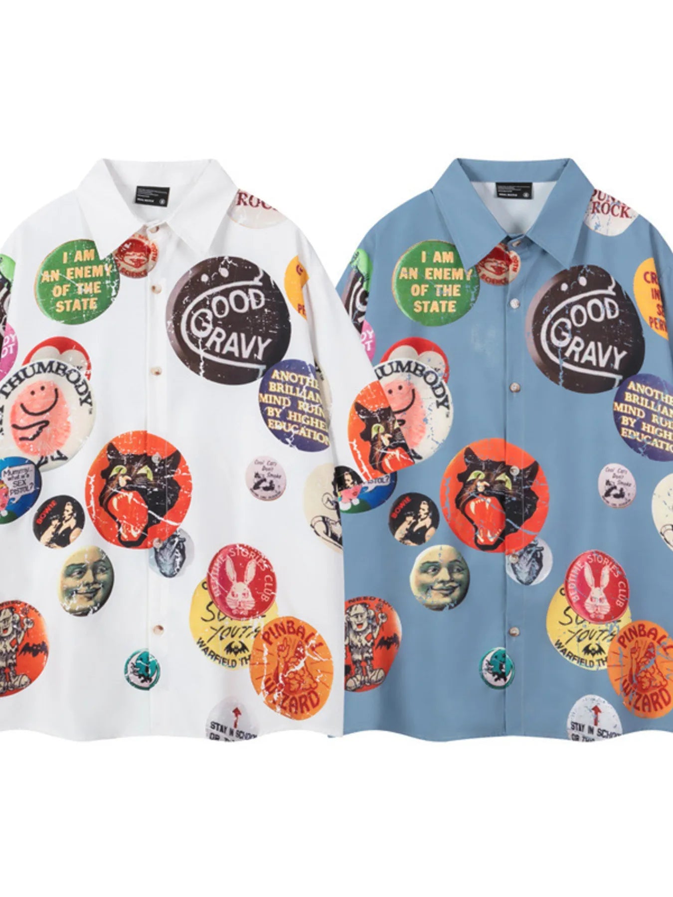 Men's Printed Button Up Short Sleeve Shirt