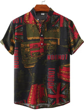 Men's Printed Short Sleeve Casual Shirt Multicolor / S
