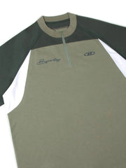 Men's Quarter-Zip Color Block T-Shirt