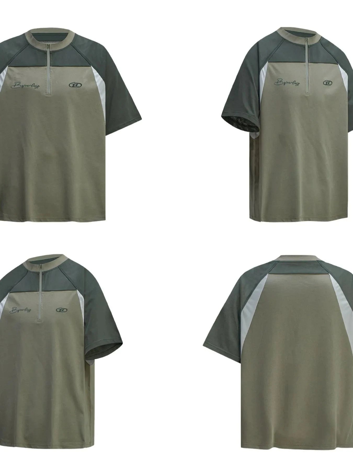 Men's Quarter-Zip Color Block T-Shirt