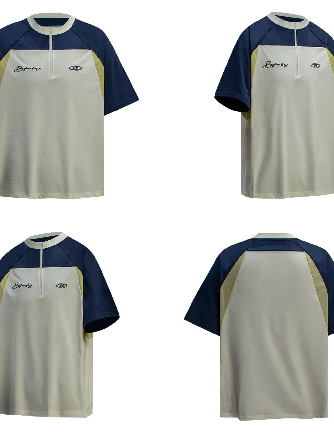 Men's Quarter-Zip Color Block T-Shirt