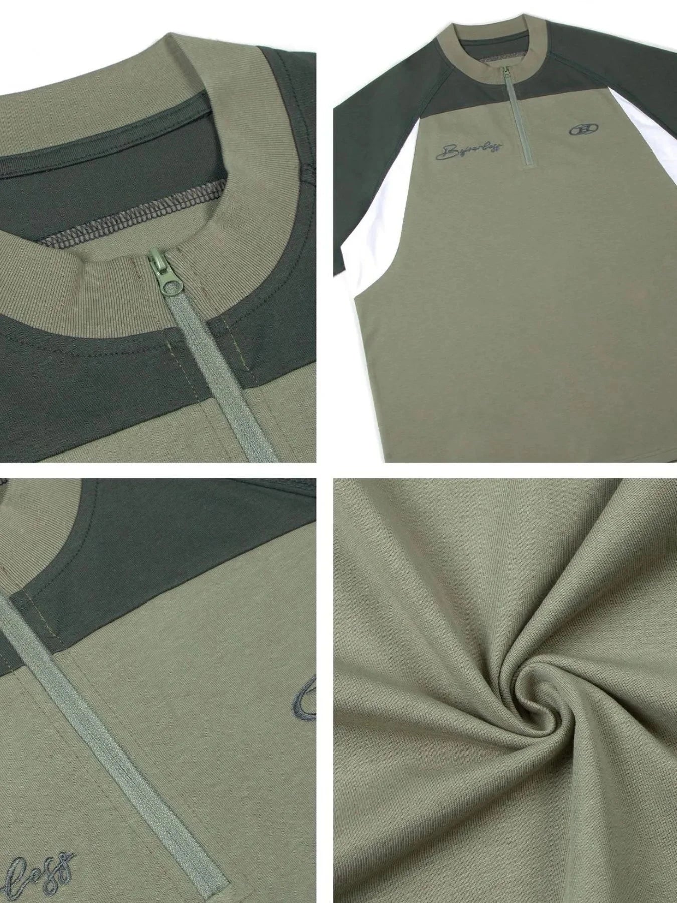 Men's Quarter-Zip Color Block T-Shirt