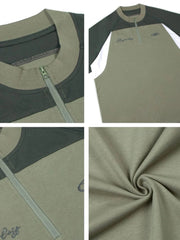 Men's Quarter-Zip Color Block T-Shirt