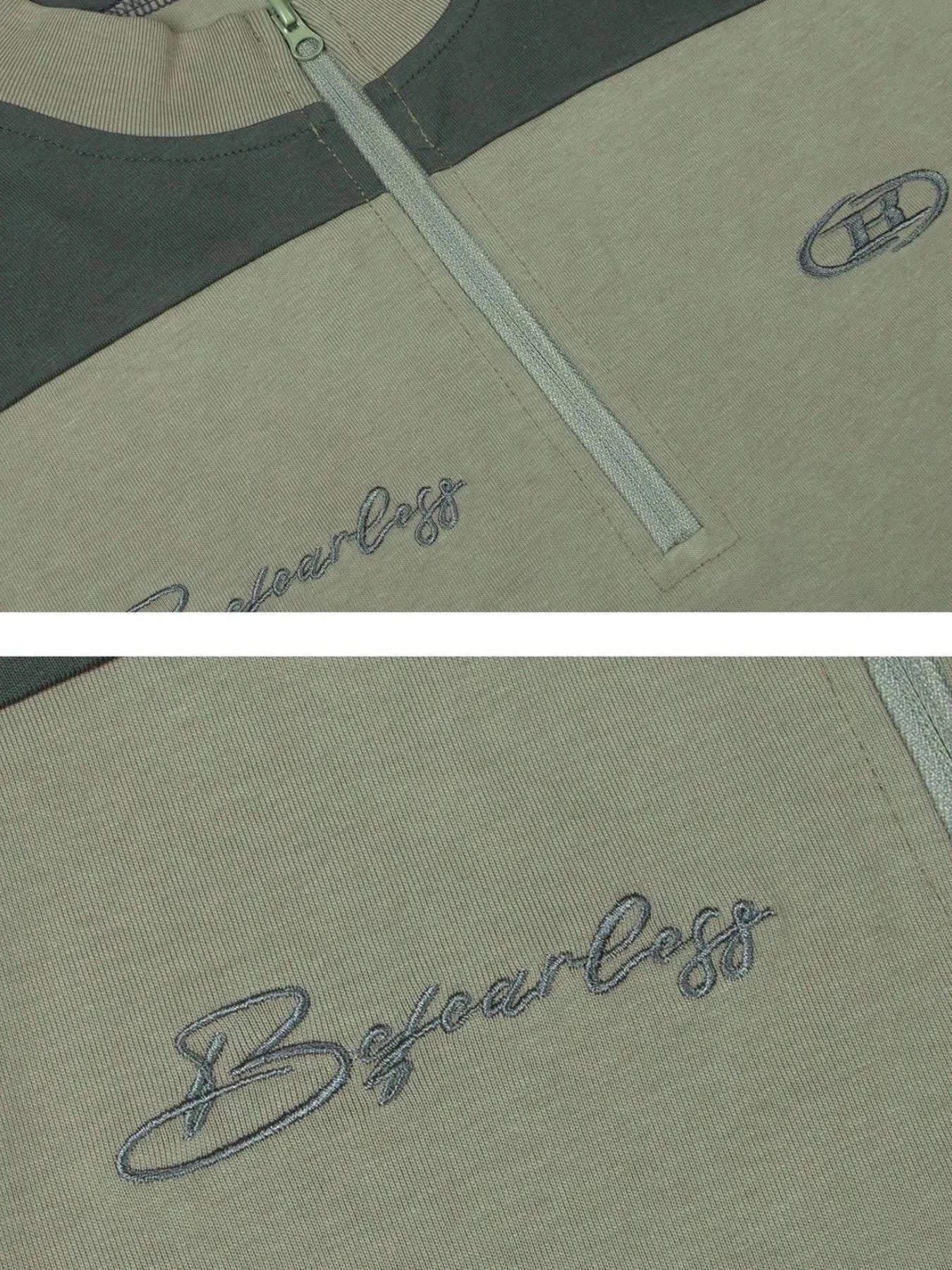 Men's Quarter-Zip Color Block T-Shirt