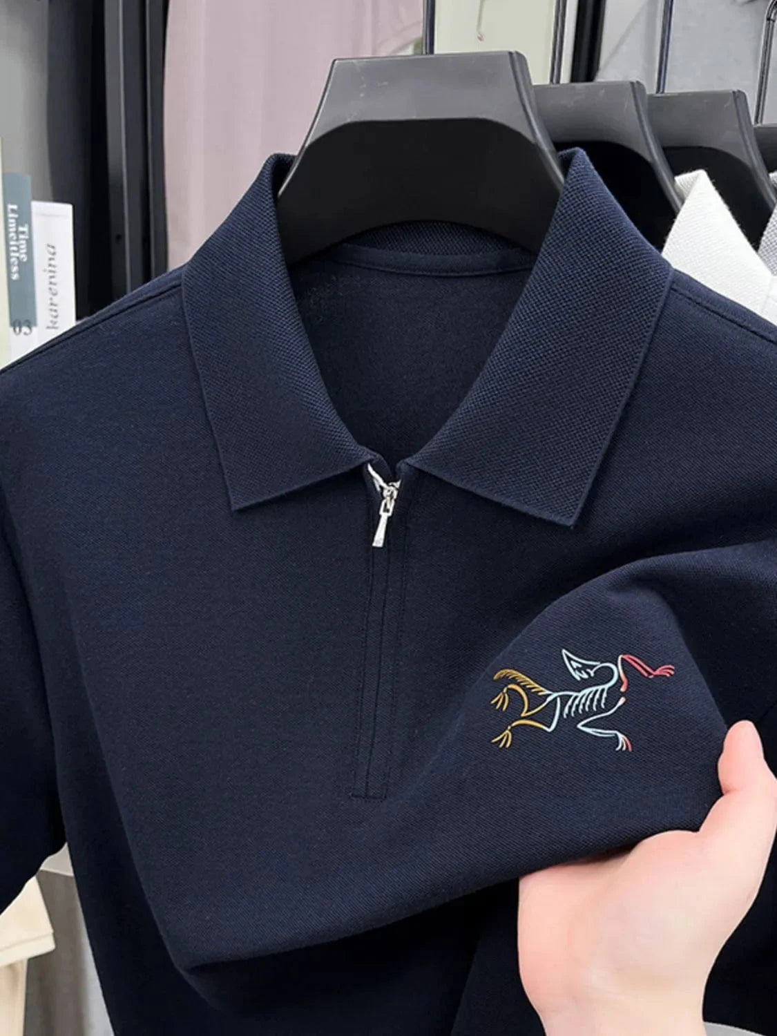 Men's Quarter Zip Short Sleeve Polo