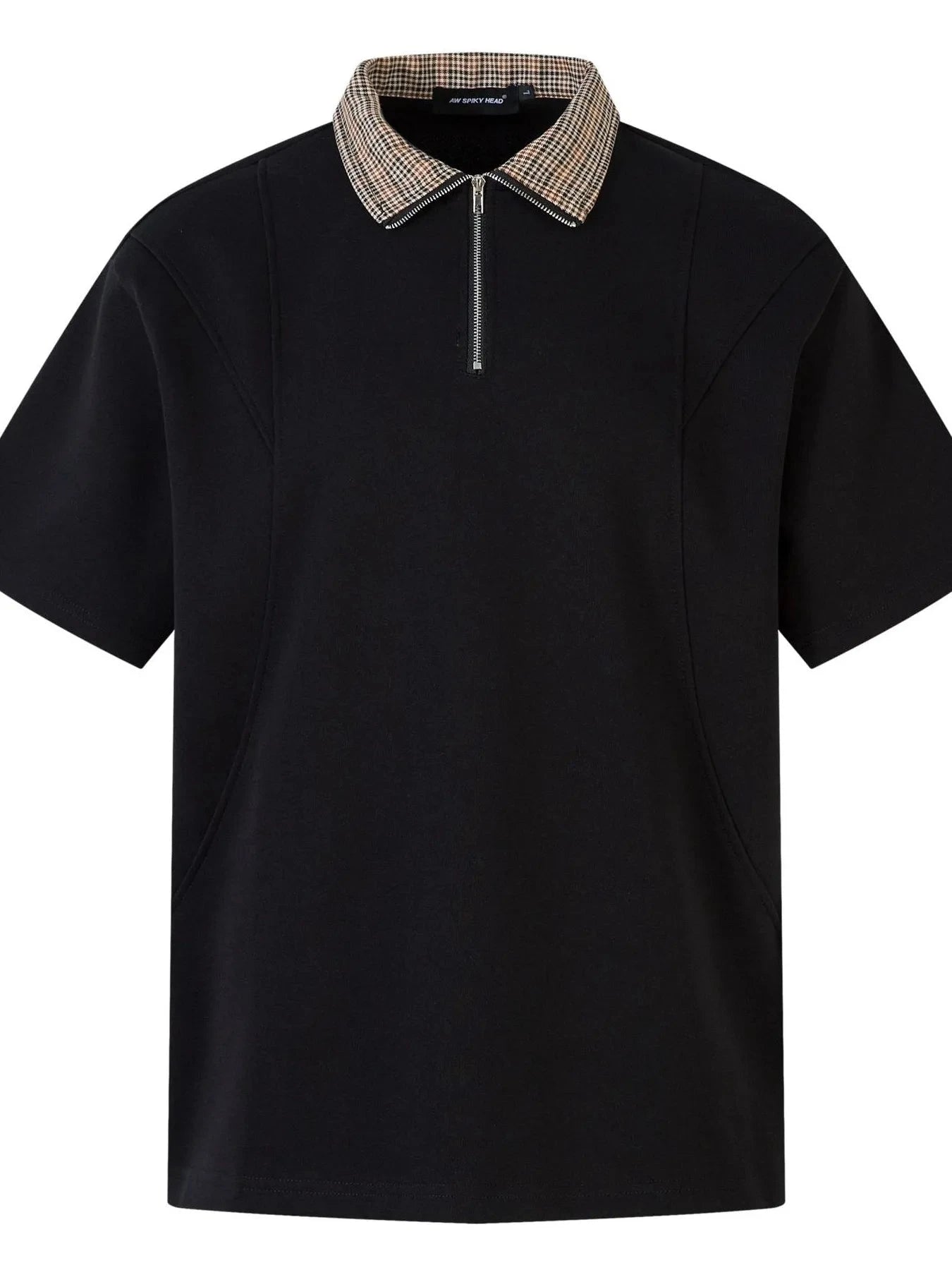 Men's Quarter Zip Short Sleeve Polo Black / M
