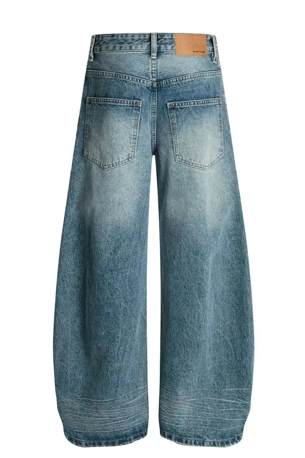 Men's Raw Hem Wide Leg Jeans