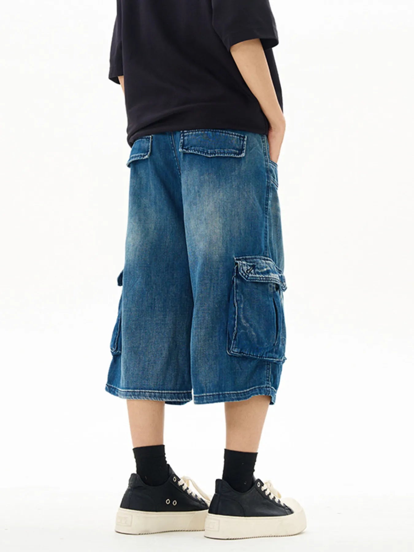 Men's Relaxed Fit Cargo Denim Shorts